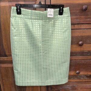 J Crew Mint Green Polka Dot Pencil Skirt